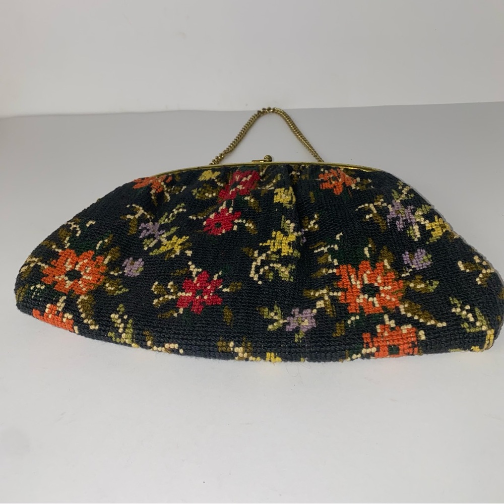 Vintage Carpet Tapestry Brocade Purse Clutch Handbag - Picture 3 of 10